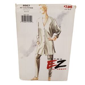 Vintage Vogue 90s 8967 Size 6-10 Vintage Sewing Pattern UNCUT Ultra EZ by Vogue